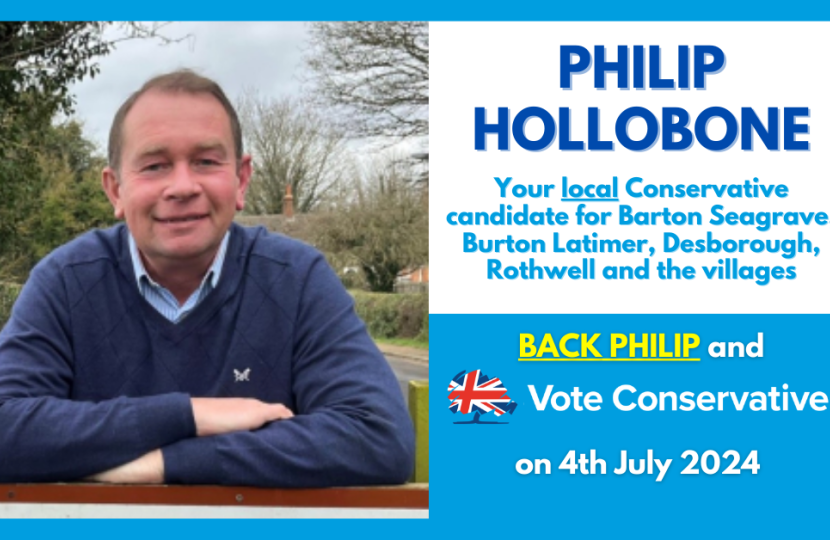 Philip Hollobone, Conservative candidate for Kettering constituency