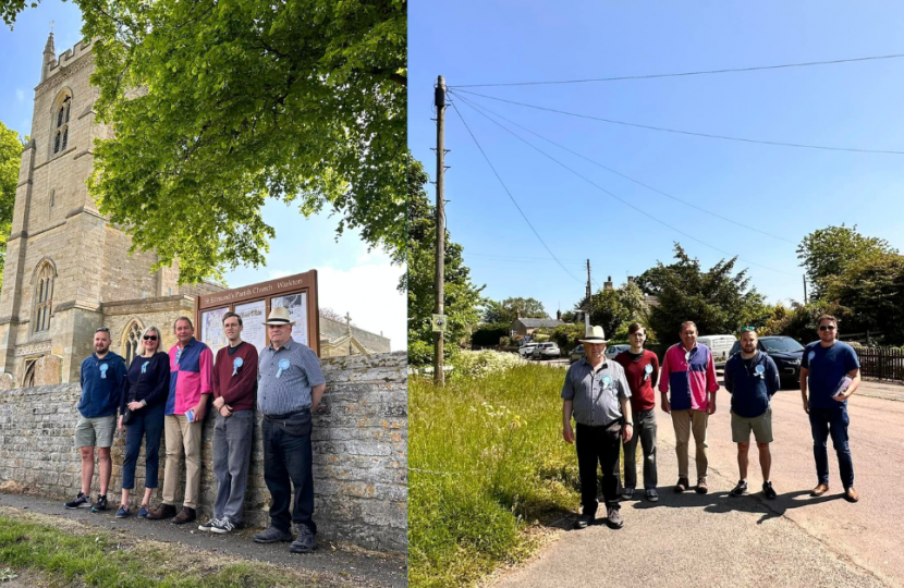 Local Conservatives and Philip Hollobone MP canvassing in Warkton and Grafton Underwood, Kettering